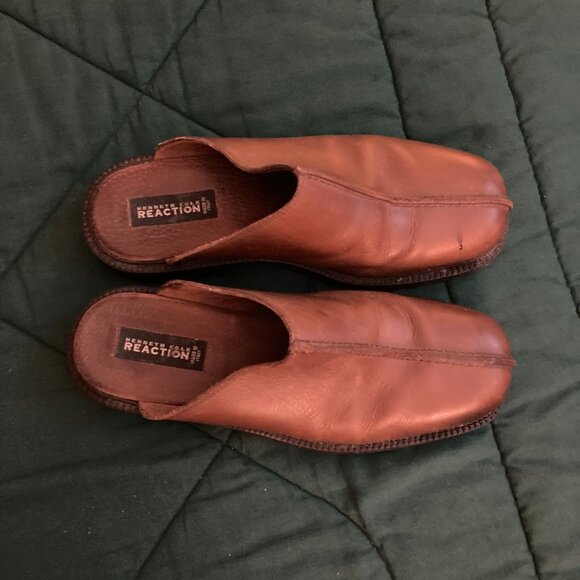 Kenneth Cole Reaction leather slip on clogs size 11 - Picture 1 of 3